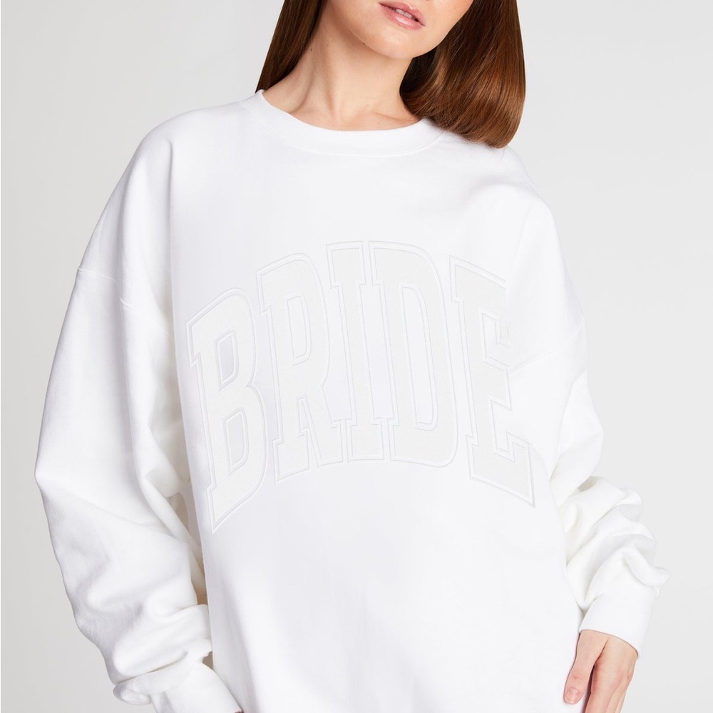 The Bar White 'BRIDE' Embroidered Oversized Sweatshirt